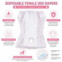 Couches jetables pour chien femelle, douces, en non-tissé avec film PE, couverture intégrale, protège-jambes élastiques, super absorbantes, protection anti-fuites pour la période de chaleur