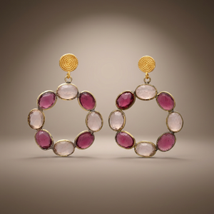 Nuevos Aretes Huggie de Latón Chapado en Oro Mate de 14K, 18K y 24K con Piedras Preciosas Multicolores, Diseño de Alta Calidad, Tendencia Infantil - Product Image 3