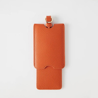 Étiquette de bagage en cuir véritable personnalisable de haute qualité, tendance, avec logo, pour identification de voyage en avion et à l'aéroport