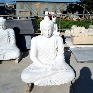 Statue de <span class=keywords><strong>bouddha</strong></span> riant en marbre de sculpture à la main en pierre religieuse à bas prix <span class=keywords><strong>pour</strong></span> l'intérieur et l'extérieur - Product Image 1