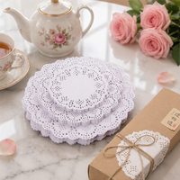 Napperons en papier jetables de 3,5 pouces, napperons en dentelle pour la décoration de gâteaux, la décoration alimentaire, la table de fête