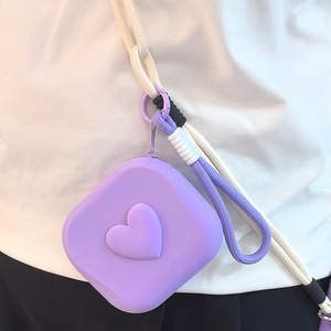 Étui en silicone mini cœur mignon multifonctionnel pour écouteurs, petite pochette pour clés, cartes, pièces de <span class=keywords><strong>monnaie</strong></span> - Product Image 2