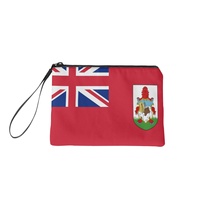 Dompet Koin Mini Bermotif Bendera Bermuda Warna Campuran dengan Ritsleting, Dompet Kanvas Portabel untuk Uang Receh Wanita, Cocok untuk Perjalanan Sehari-hari