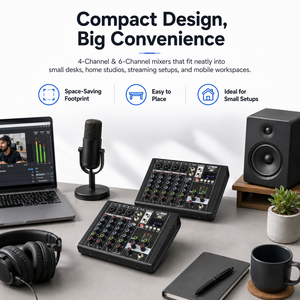 Consola Mezcladora de Audio Profesional A6R, Mezcladora de Sonido de 6 Canales con USB, BT 5.0, Alimentación Phantom de 48V, Efectos Integrados y Ecualizador - Product Image 5