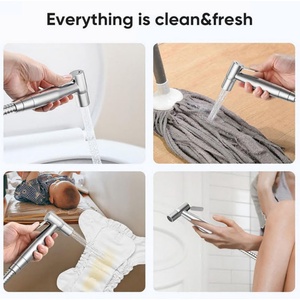 Toilet-Adjustable Water Pressure Jet <b>Spray</b> with Bidet Hose Stainless Steel Shower Toilet Handheld Bidet Sprayer <b>Set</b> Kit - Product Image 3