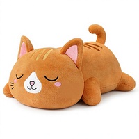 Peluche chat orange personnalisée lestée, en peluche courte avec billes lestées, mignonne, coussin cadeau