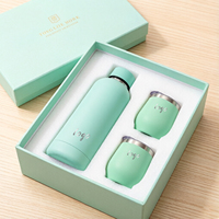 Ensemble de 3 pièces en acier inoxydable avec logo personnalisé : Bouteille isotherme, Gobelet et Tasse à café – Cadeau d'entreprise en coffret
