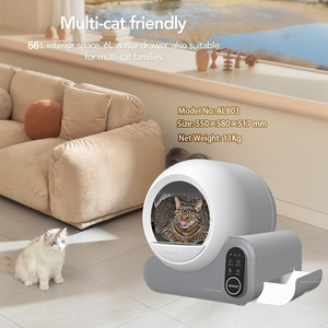 100L Large Space Eco-Friendly Dust-Free Smart <strong>Cat</strong> Litter Box Automated Self-Cleaning Plastic <strong>Toilet</strong> <strong>with</strong> Odor Removal App Access - Product Image 2