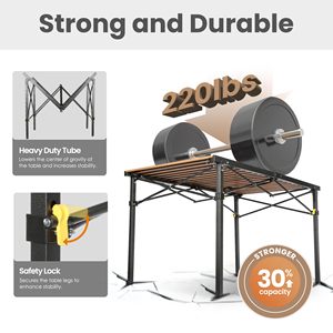 Tùy Chỉnh Cắm Trại Bảng Có Thể Gập Lại Bảng Lớn Cho 4-6 Người, Gỗ Di Động Trại Bảng Với Nhôm Cuộn lên Bàn Và Mang Theo Túi - Product Image 3