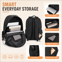 Sac à dos pour ordinateur portable léger OEM personnalisé de 14 pouces avec fermeture éclair frontale verticale, poche antivol et pendentif astronaute pour usage quotidien