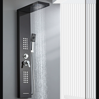 Robinet de douche mural de style moderne en acier inoxydable 304 chromé pour hôtels et salles de bain – Colonne de douche élégante