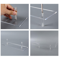 Plateau carré en acrylique transparent pour pâtisserie, support de présentation pour gâteaux, cupcakes, desserts, décoration de buffet à domicile pour les fêtes