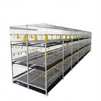 Cage à poulets verticale galvanisée rectangulaire à trois ou quatre niveaux avec plaque de collecte des excréments pour l'élevage