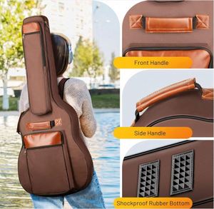 Échantillon Gratuit : Housse de Guitare 6 Poches en Tissu Oxford Imperméable avec Rembourrage Épais en Mousse de 0,5 Pouce pour Guitare Acoustique et Classique - Product Image 5