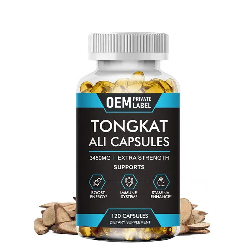 OEM Healthcare Supplement TongKat Ali Extract Capsules Ginseng Maca Saw Palmetto Shilajit Boost Sexual Energy Muscle Stamina