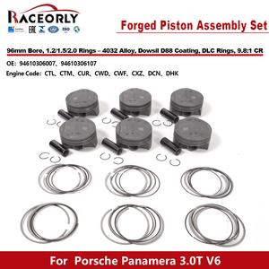 RACEORLY 94610306007 94610306107 Gruppo Pistone Forgiato 96mm per <span class=keywords><strong>Porsche</strong></span> <span class=keywords><strong>Panamera</strong></span> 3.0T V6 CWD CWF CXZ DCN - Product Image 1