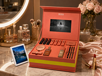 Boîte cadeau publicitaire IA avec écran LCD, boîte pliée en papier pour la présentation vidéo et musicale