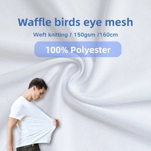 Nhà Máy Bán buôn thoáng khí Wicking lỗ nhỏ micromesh 100% polyester đan Waffle chim mắt lưới thể thao vải - Product Image 1