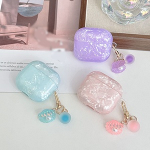 Étui pour Airpods 4 1 2 Pro 2 3 avec motif de coquillage mignon et chaîne, housse de protection pour écouteurs, étui de luxe pour casque - Product Image 4