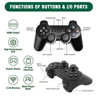 Console de jeux rétro M8, jeux vidéo plug-and-play, stick de jeux rétro intégré avec 9 émulateurs, 2 joysticks sans fil, cadeau pour enfant