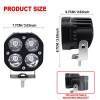 NOUVEAU WIND 40W Feux de travail LED Feux de conduite auxiliaires Feux antibrouillard Jaune Blanc Double couleur Feux LED pour tout-terrain Moto Camion