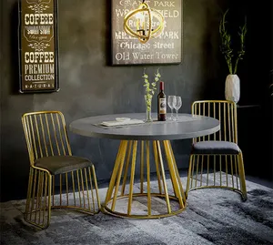 Mesa de jantar de madeira maciça de ferro forjado nórdica, pequena, para apartamentos, 4-6 pessoas, mesa de jantar casual, grande e redonda, ideal para café