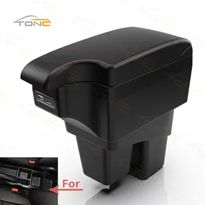 TONC Dedicado ABS Center Console Braço Box para Honda Fit 2014 ~ 2020-Atualização Interior Avançada com Carregamento USB e Suporte de Copo