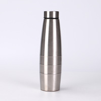 Bouteille d'eau de sport en acier inoxydable 304, gourde portable de voyage, forme de gourde, 1000 ml, bouilloire monocouche