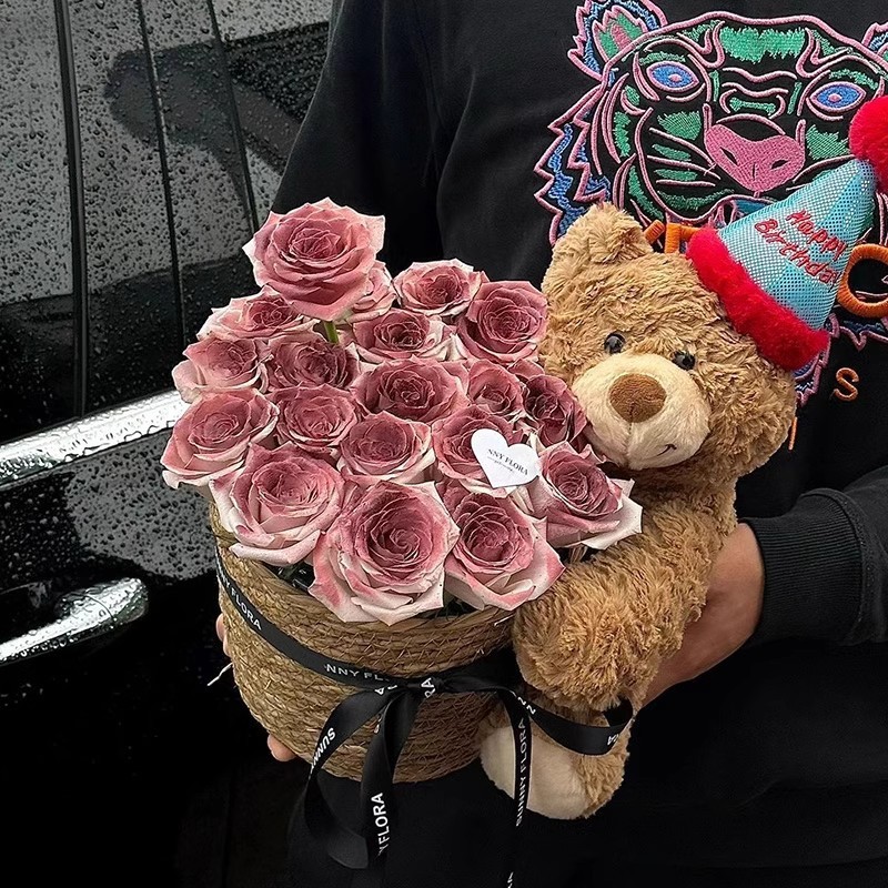 black plum sauce 11 hug bucket + birthday bear