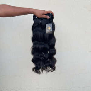 Extensiones de cabello humano de templo indio crudo a precio de fábrica, cabello brasileño de alta calidad, ondulado, recto, rizado, paquetes de tejido vietnamita - Product Image 1