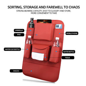 Organizador Multifuncional de Gran Capacidad para Asiento Trasero de Coche, de Cuero PU, Bolsa de Almacenamiento Colgante para Asiento Trasero, Portavasos, Porta <span class=keywords><strong>iPad</strong></span> - Product Image 4