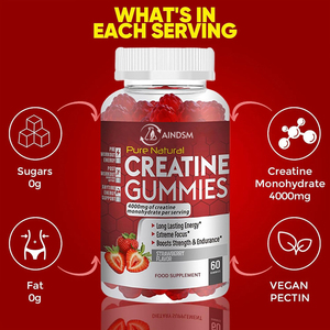 Hot Sale <b>Creatine</b> Gummy Sugar Free Energy Gummy Muscle Recovery Amino Improve Performance Monohydrate Gummies - Product Image 6