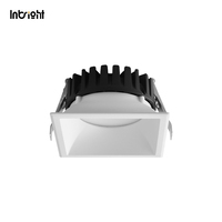 Plafonnier LED encastré carré 100 °   Plafonnier encastré en aluminium moulé sous pression avec diffuseur PC pour hôtel, bureau, restaurant