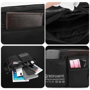 Sacs messagers multifonctionnels en toile imperméable pour hommes, pour le sport et les activités de plein air, avec plusieurs compartiments - Product Image 6