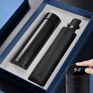 Custom Logo Luxury Gift Box Set Corporate Business Promotions Automatic Umbrella Stainless Steel Flask <b>Mug</b> Personalized Silk - Product Image 6