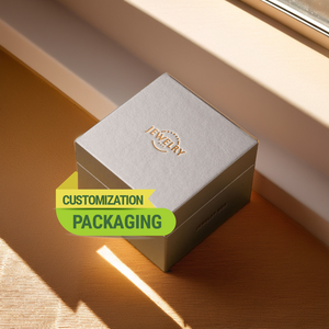 Caja de regalo de joyería con logotipo personalizado grabado elegante lámina de oro estampado embalaje Premium - Product Image 2