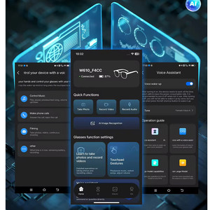 W610 スマートAIグラス 4K HDカメラ搭載 270mAh ブルーライトカットメガネ デュアルマイクノイズキャンセリング 800W 手ブレ補正カメラグラス - Product Image 6