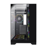Boîtier PC personnalisé ATX Mid Tower pour jeux, boîtier gamer blanc, châssis de bureau avec panneaux en verre trempé, cabinet d'ordinateur
