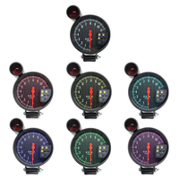 Tachometer RPM Meter 5 Inci 11000k Dengan Lampu Shift Pengukur Kecepatan Mobil Balap Lampu Latar 7 Warna 12v untuk Kendaraan Mesin 1-8 Silinder