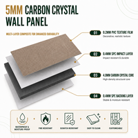 Panneau PVC Charbon de Bambou 5mm, Joint Sans Soudure, Étanche, Ignifuge, Écologique, pour Aménagement Complet d'Appartement