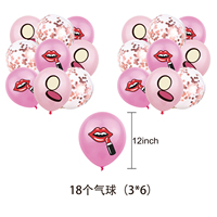 Décorations de gâteau sur le thème du maquillage : Rouge à lèvres, poudre compacte et spirales suspendues pour fête d'anniversaire
