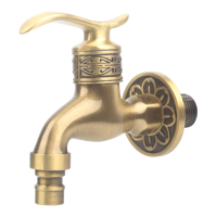 Robinet d'eau mural moderne en laiton antique, à eau froide uniquement, avec poignée papillon, pour salle de bain, hôtel et jardin
