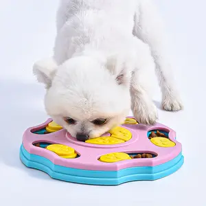 Mainan Puzzle Pengeluaran Anjing Peliharaan Latihan IQ Makanan Pemberi Makan Lambat Tantangan Slider Interaktif Hound Dog Puzzle Feeding Toy