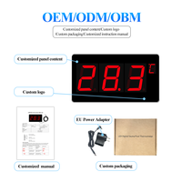 Thermomètre numérique mural en aluminium avec capteur intégré et calibration de température ℃ / ℉   Commutateur commutable pour usage en usine et entrepôt, OEM CE
