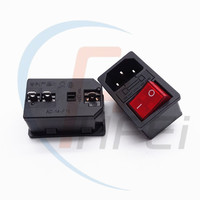 Prise IEC C13 C14 à monter sur panneau avec fusible et interrupteur à bascule femelle pour adaptateur secteur, connecteur secteur mâle