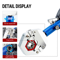 Herramienta de crimpado de mangueras hidráulicas, herramienta de crimpado de CA para accesorios de manguera con púas y rebordes, kit manual de crimpado de mangueras de CA para reparación de aire acondicionado