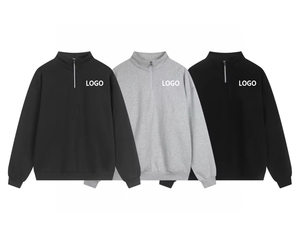 Nuova Felpa con Cappuccio e Zip a un Quarto in Cotone 100% Lavorato a Maglia 2026 per Uomo e Donna, Ideale per Abbigliamento Casual e Sportivo - Product Image 1