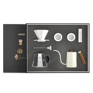 Vakanties Zakelijke Thee Koffie Set Gift Box Infuus Waterkoker Tuimelaar Hand Gebrouwen Franse Luxe Accessoires 7 Stuks Koffie Cadeau Set