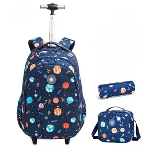 Hot sale School bags with wheels New Design High quality 3 In 1 Fashion children School Backpack Bag With Wheels