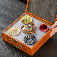 Service à thé en céramique Cinq Éléments du Musée National du Palais, créations culturelles, cadeau pour anniversaire, personnalisable avec logo, style rétro, luxe léger